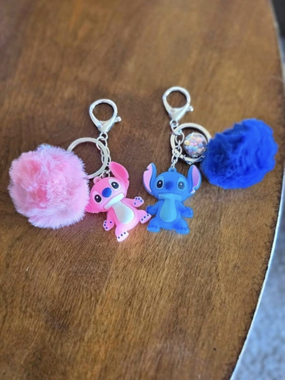 Pink & Blue Character Keychain Set